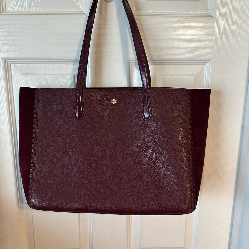 Tory Burch Burgundy Tote Bag